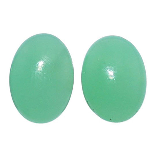 Chrysoprase Pair 10x14x5 mm Oval Shape Polished Gemstone LS67-07328