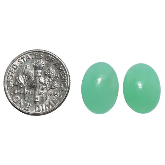 Chrysoprase Pair 10x14x5 mm Oval Shape Polished Gemstone LS67-07328