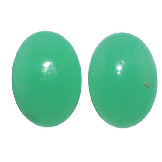 Chrysoprase Pair 10x14x5 mm Oval Shape Polished Gemstone LS67-07329