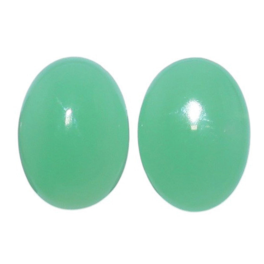 Chrysoprase Pair 9.8x13.6x5.3 mm Oval Shape Polished Gemstone LS67-07330