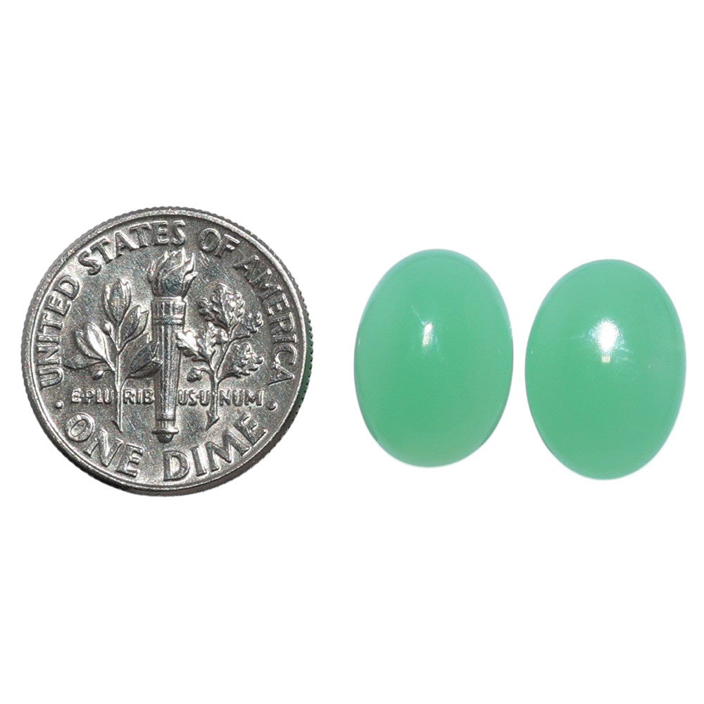Chrysoprase Pair 9.8x13.6x5.3 mm Oval Shape Polished Gemstone LS67-07330