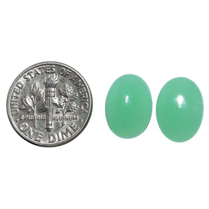 Chrysoprase Pair 9.8x13.6x5.3 mm Oval Shape Polished Gemstone LS67-07330