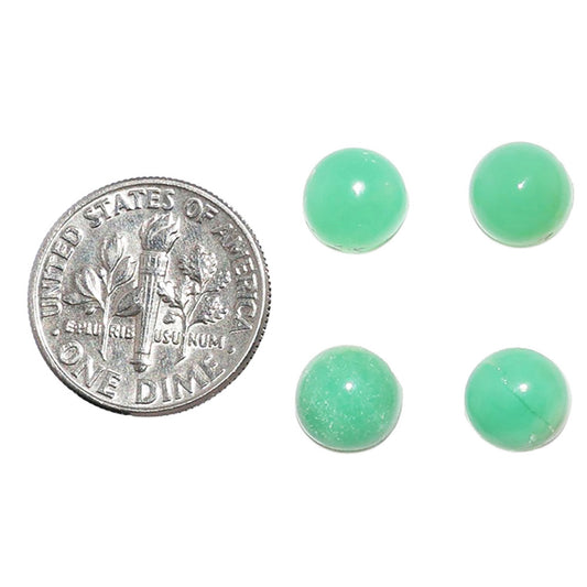 Chrysoprase 4 Pc 7x7x4 mm Round Shape Polished Gemstone LS67-07332