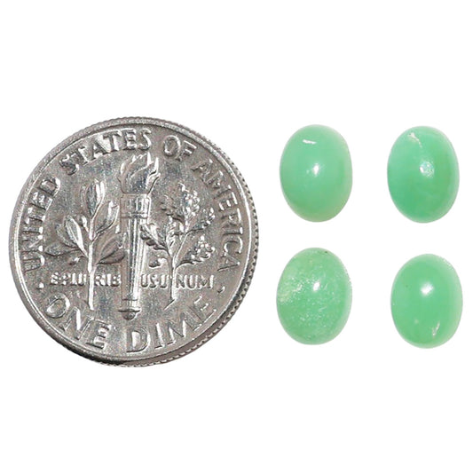 Chrysoprase 4 Pc 5x7x3.4 mm Oval Shape Polished Gemstone LS67-07335