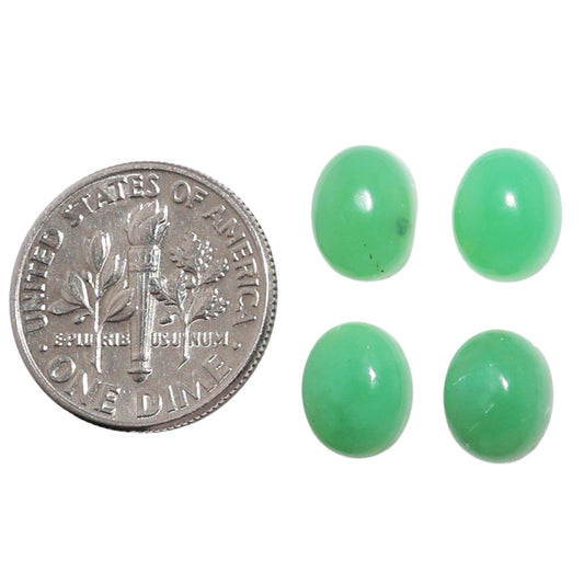 Chrysoprase 4 Pc 7x9x4.4 mm Oval Shape Polished Gemstone LS67-07336