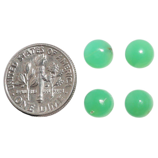 Chrysoprase 4 Pc 7x7x3.5 mm Round Shape Polished Gemstone LS67-07337
