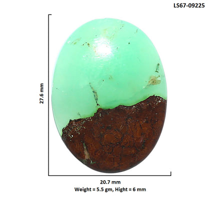 Natural Boulder Chrysoprase 20.7x27.6x6 mm Oval Shape Polished Gemstone LS67-09225