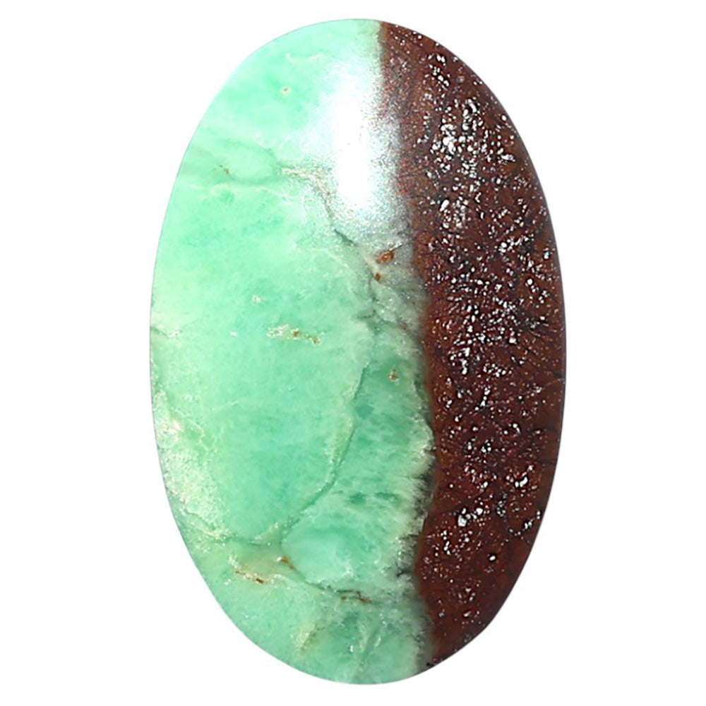 Natural Boulder Chrysoprase 17.2x27.3x5.8 mm Oval Shape Polished Gemstone LS67-09226