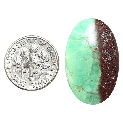 Natural Boulder Chrysoprase 17.2x27.3x5.8 mm Oval Shape Polished Gemstone LS67-09226
