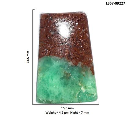 Natural Boulder Chrysoprase 15.6x23.5x7 mm Fancy Shape Polished Gemstone LS67-09227