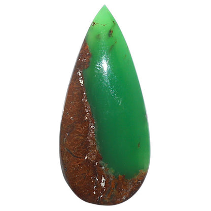 Natural Boulder Chrysoprase 14.3x31.7x6.3 mm Pear Shape Polished Gemstone LS67-09230