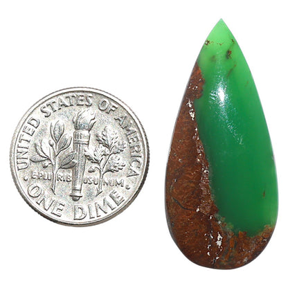 Natural Boulder Chrysoprase 14.3x31.7x6.3 mm Pear Shape Polished Gemstone LS67-09230