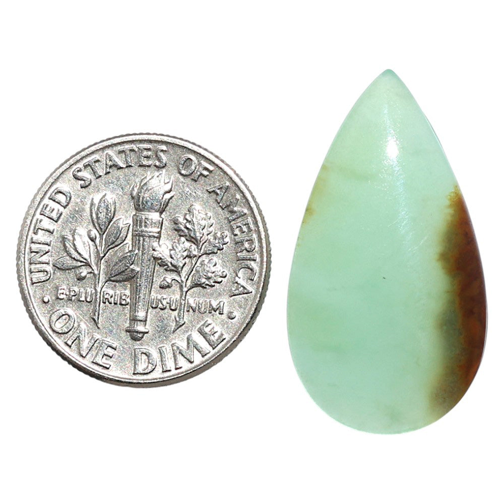 Natural Boulder Chrysoprase 14x25.4x4 mm Pear Shape Polished Gemstone LS67-09231