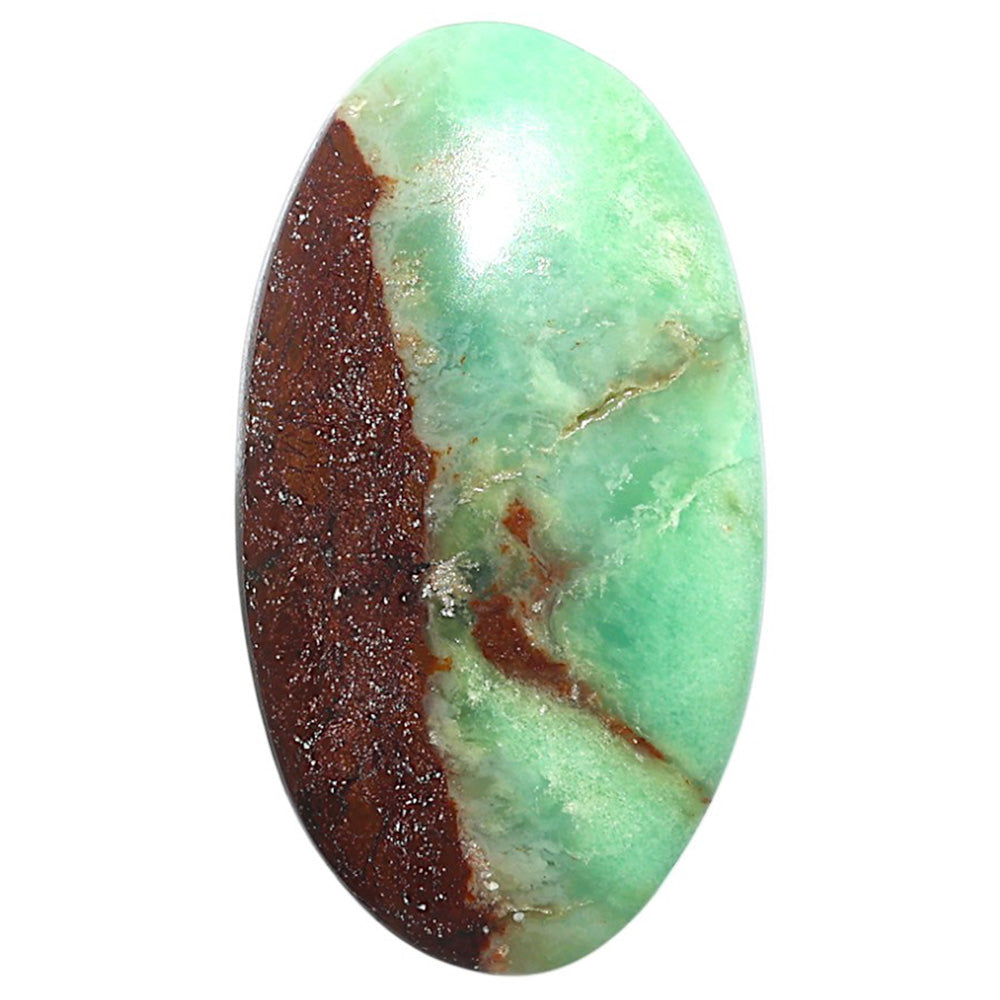 Natural Boulder Chrysoprase 20.2x35.81x7 mm Oval Shape Polished Gemstone LS67-09233