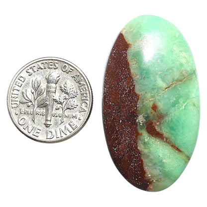 Natural Boulder Chrysoprase 20.2x35.81x7 mm Oval Shape Polished Gemstone LS67-09233