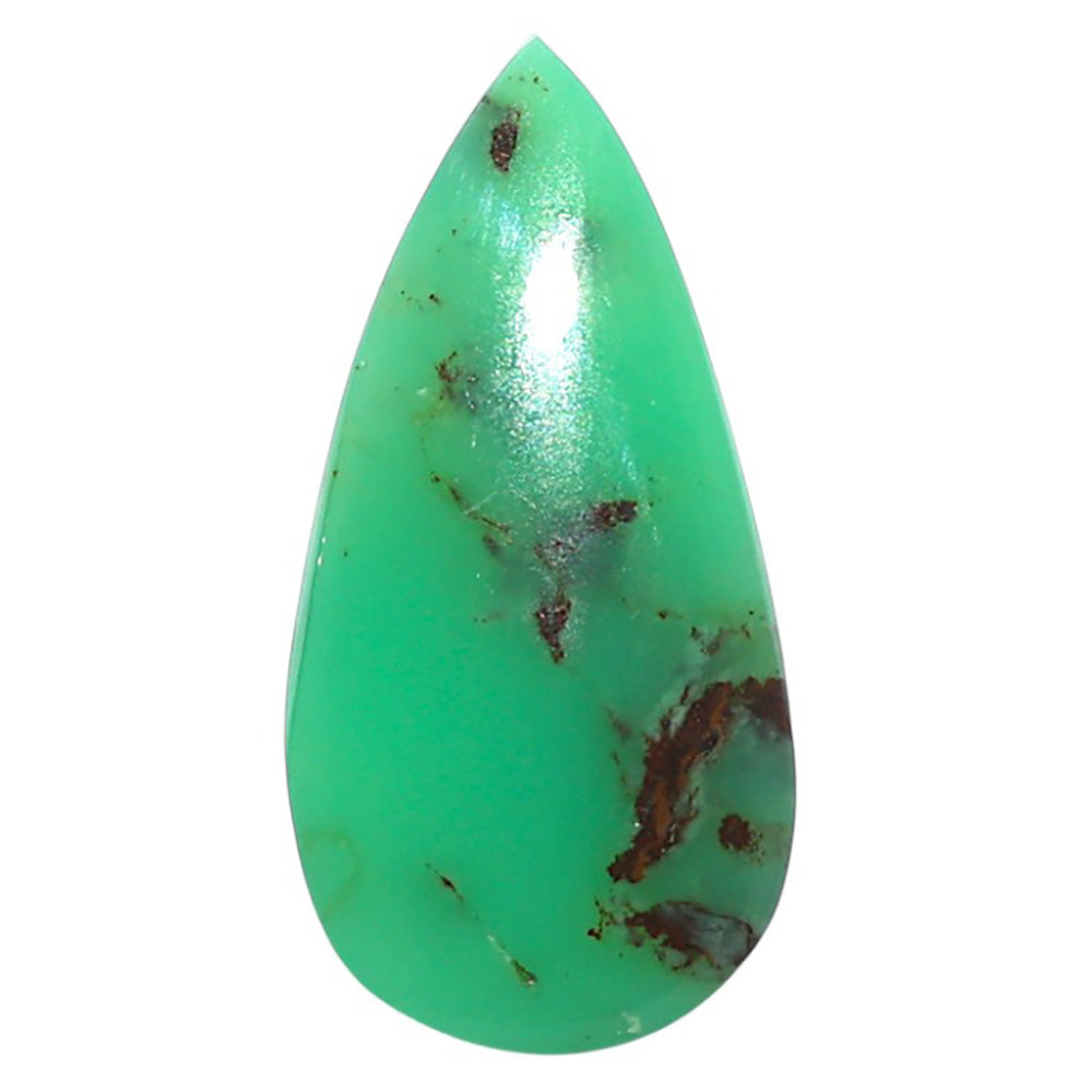 Natural Boulder Chrysoprase 12.3x24.6x4.5 mm Pear Shape Polished Gemstone LS67-09235