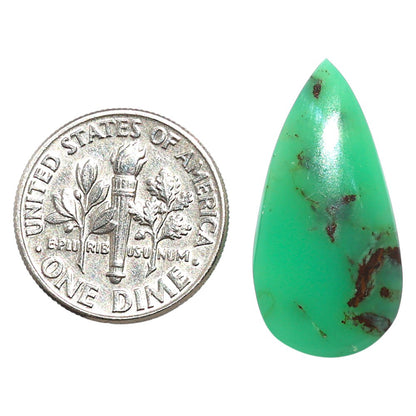 Natural Boulder Chrysoprase 12.3x24.6x4.5 mm Pear Shape Polished Gemstone LS67-09235