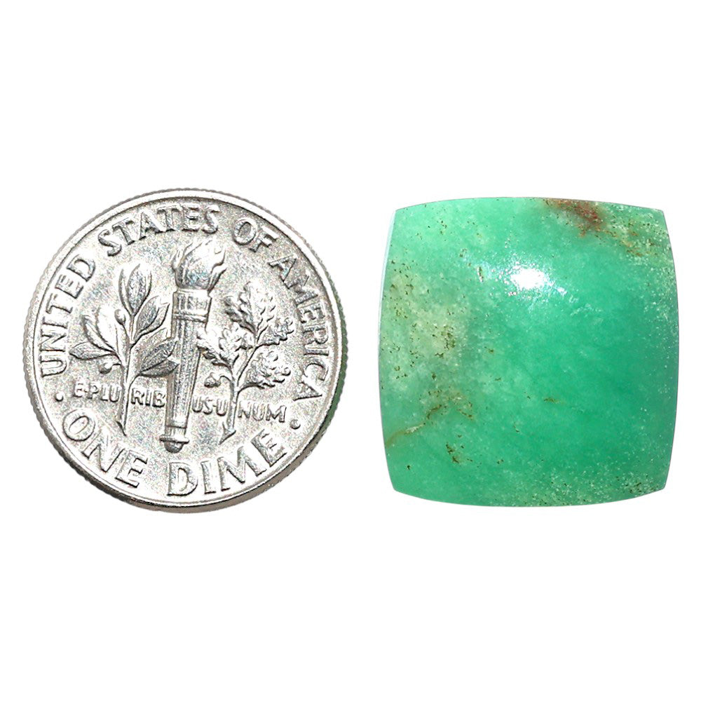 Natural Boulder Chrysoprase 16.4x16.8x6.8 mm Cushion Shape Polished Gemstone LS67-09238