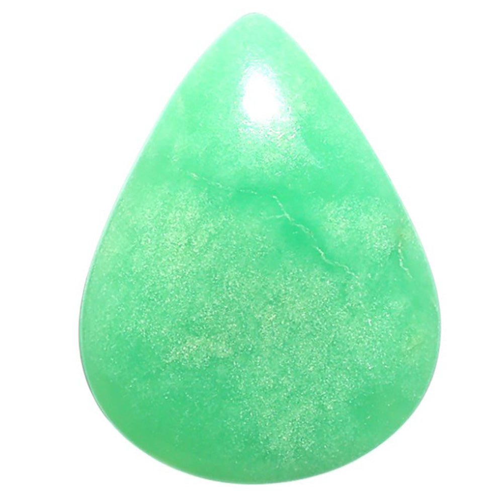 Natural Boulder Chrysoprase 20.6x27x4.5 mm Pear Shape Polished Gemstone LS67-09240