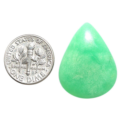 Natural Boulder Chrysoprase 20.6x27x4.5 mm Pear Shape Polished Gemstone LS67-09240
