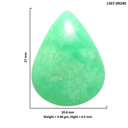 Natural Boulder Chrysoprase 20.6x27x4.5 mm Pear Shape Polished Gemstone LS67-09240