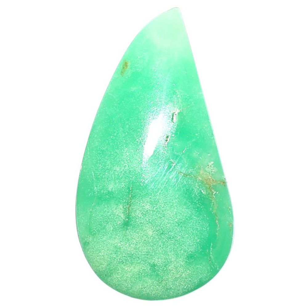 Natural Boulder Chrysoprase 17x31.6x5.8 mm Pear Shape Polished Gemstone LS67-09242