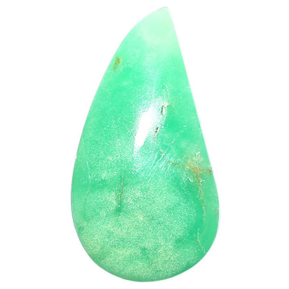 Natural Boulder Chrysoprase 17x31.6x5.8 mm Pear Shape Polished Gemstone LS67-09242