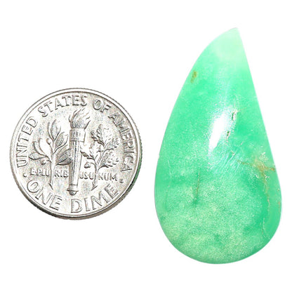 Natural Boulder Chrysoprase 17x31.6x5.8 mm Pear Shape Polished Gemstone LS67-09242