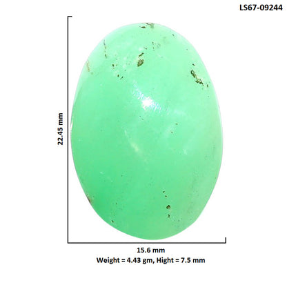 Natural Boulder Chrysoprase 15.6x22.45x7.5 mm Oval Shape Polished Gemstone LS67-09244