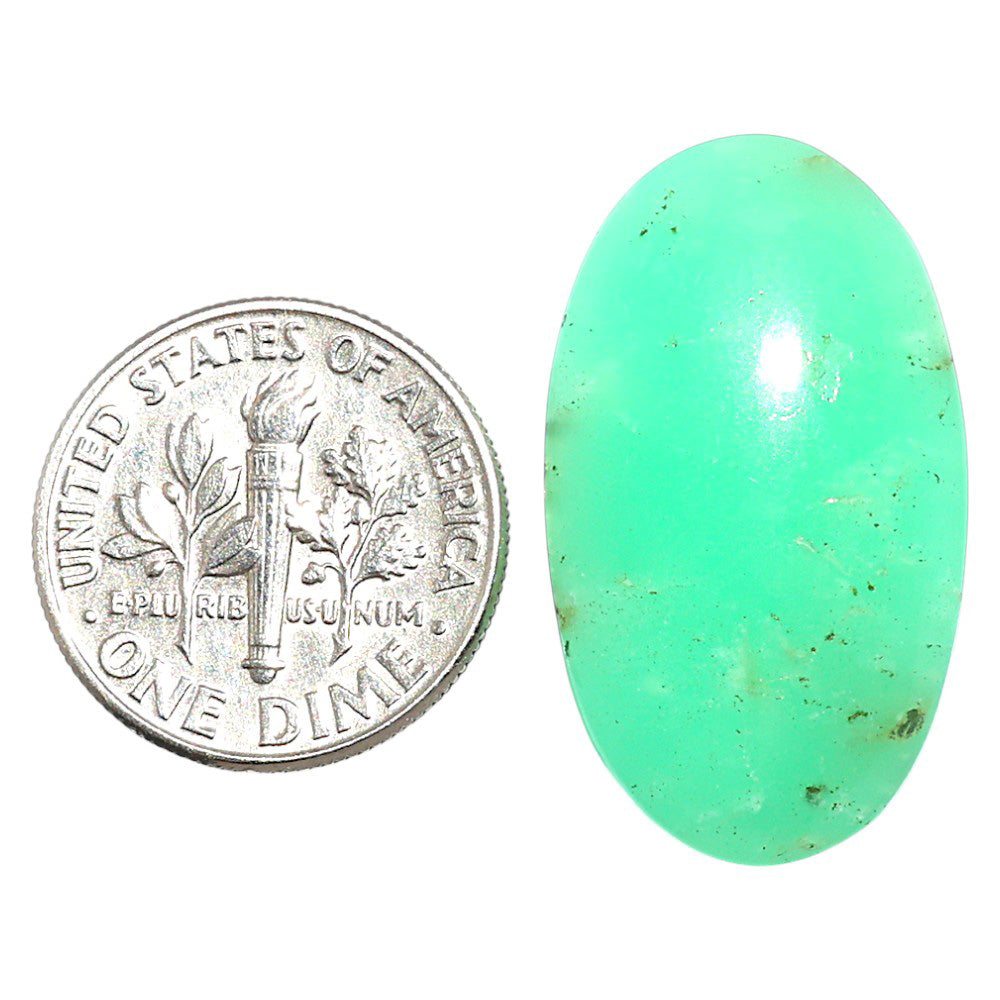 Natural Boulder Chrysoprase 15.8x26.8x6.3 mm Oval Shape Polished Gemstone LS67-09245