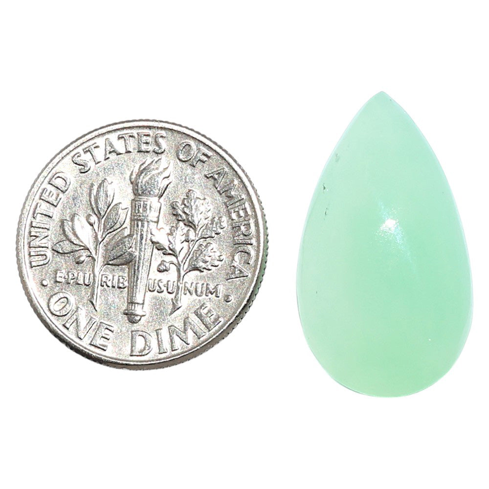 Natural Boulder Chrysoprase 12.4x21.65x6 mm Pear Shape Polished Gemstone LS67-09246