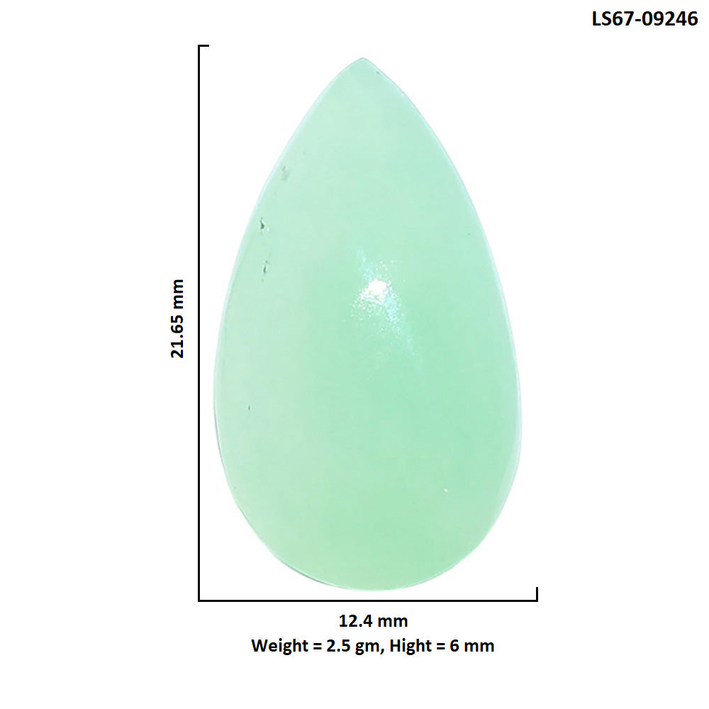 Natural Boulder Chrysoprase 12.4x21.65x6 mm Pear Shape Polished Gemstone LS67-09246