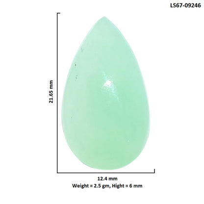 Natural Boulder Chrysoprase 12.4x21.65x6 mm Pear Shape Polished Gemstone LS67-09246