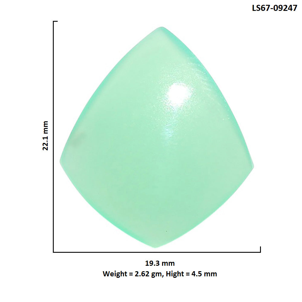 Natural Boulder Chrysoprase 19.3x22.1x4.5 mm Fancy Shape Polished Gemstone LS67-09247