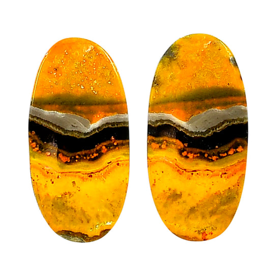 Indonesian Bumble Bee Pair 13x26.5x3.5 mm Oval Shape Polished Gemstone LS69-04094