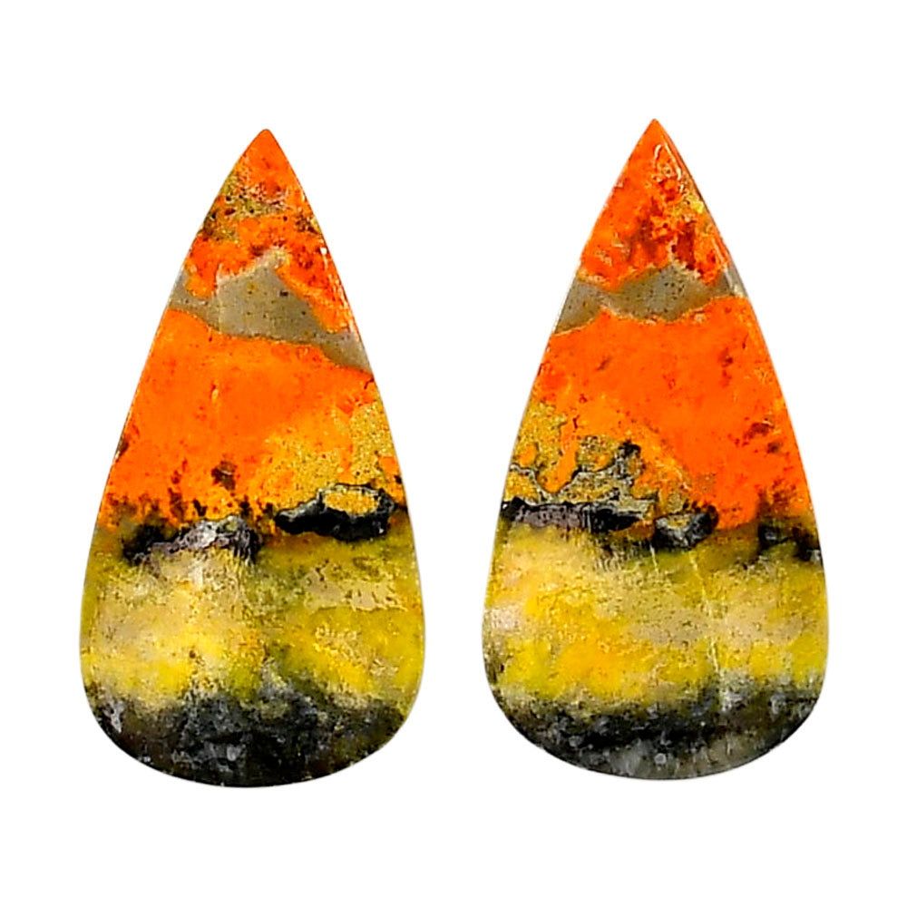 Indonesian Bumble Bee Pair 15.1x28.75x4 mm Pear Shape Polished Gemstone LS69-04097