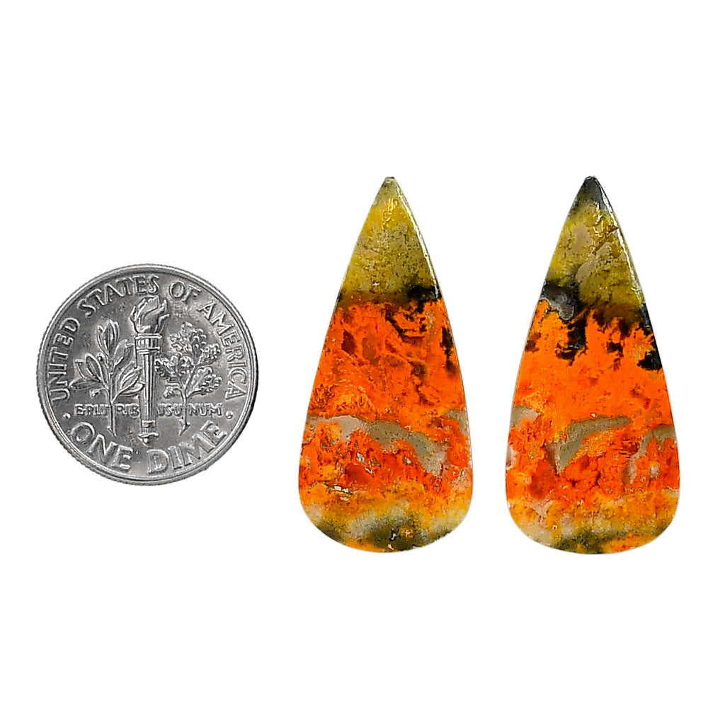 Indonesian Bumble Bee Pair 14.5x30.3x4.5 mm Pear Shape Polished Gemstone LS69-04103