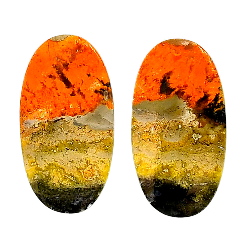 Indonesian Bumble Bee Pair 14.6x27.3x4 mm Oval Shape Polished Gemstone LS69-04110