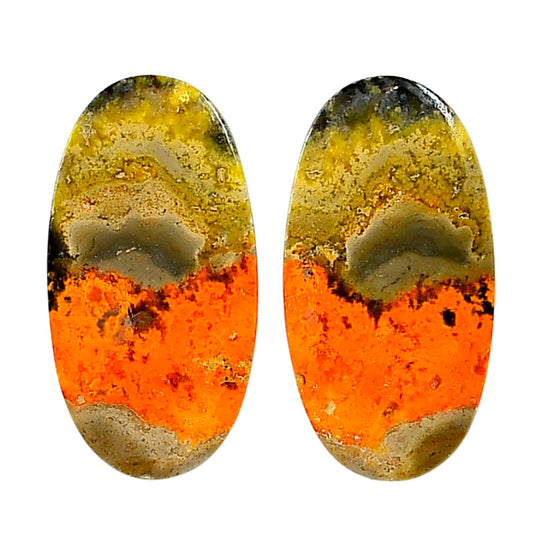 Indonesian Bumble Bee Pair 16x30.25x4 mm Oval Shape Polished Gemstone LS69-04112