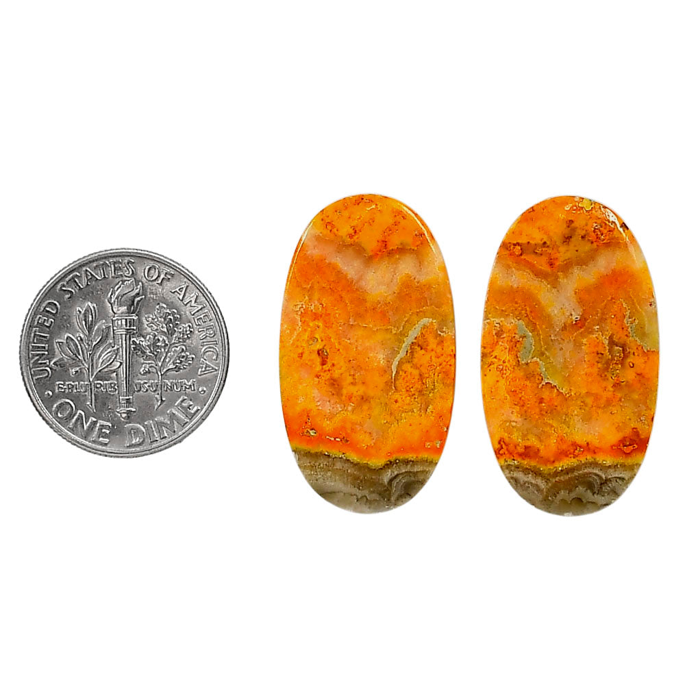 Indonesian Bumble Bee Pair 15.2x27.2x4 mm Oval Shape Polished Gemstone LS69-04114