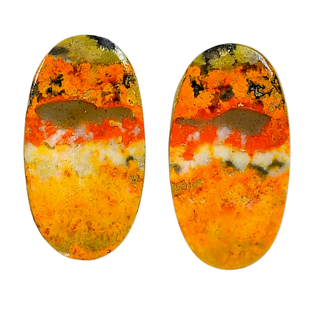 Indonesian Bumble Bee Pair 15.6x28.9x4 mm Oval Shape Polished Gemstone LS69-04115