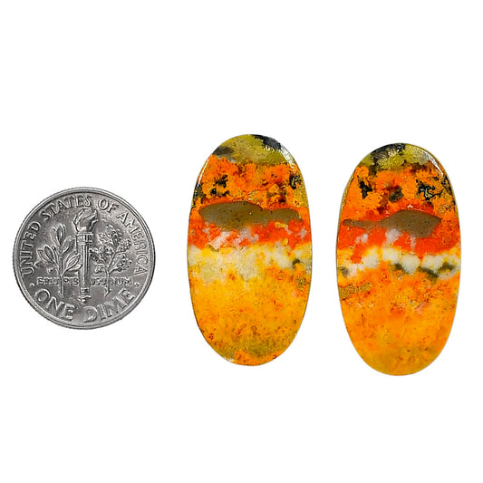 Indonesian Bumble Bee Pair 15.6x28.9x4 mm Oval Shape Polished Gemstone LS69-04115