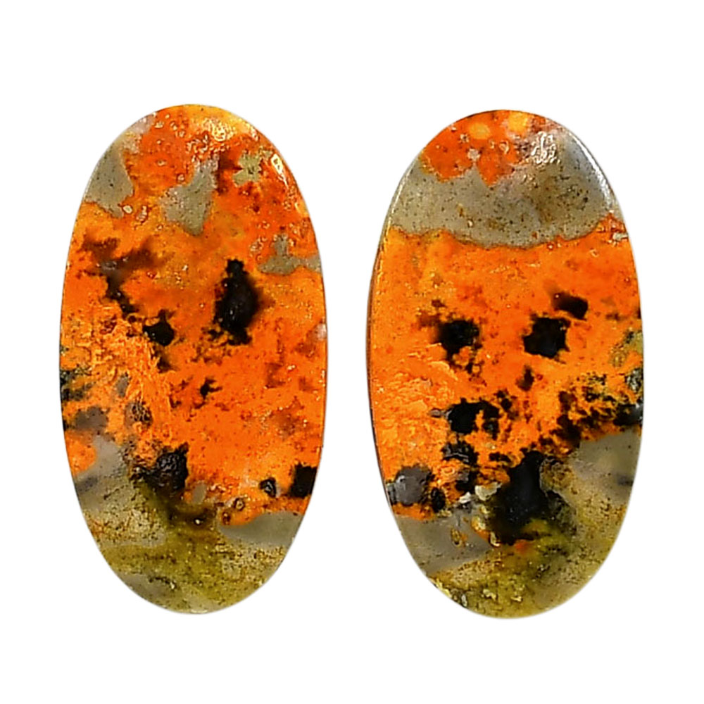 Indonesian Bumble Bee Pair 15x28x4 mm Oval Shape Polished Gemstone LS69-04117