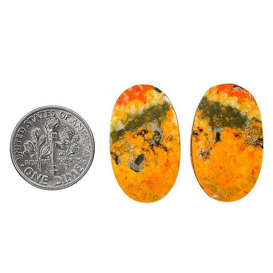 Indonesian Bumble Bee Pair 15.2x24.8x4 mm Oval Shape Polished Gemstone LS69-04119