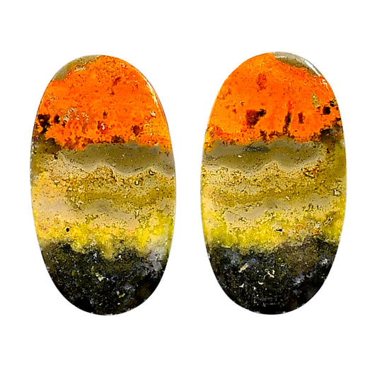 Indonesian Bumble Bee Pair 16.35x29.2x4 mm Oval Shape Polished Gemstone LS69-04120