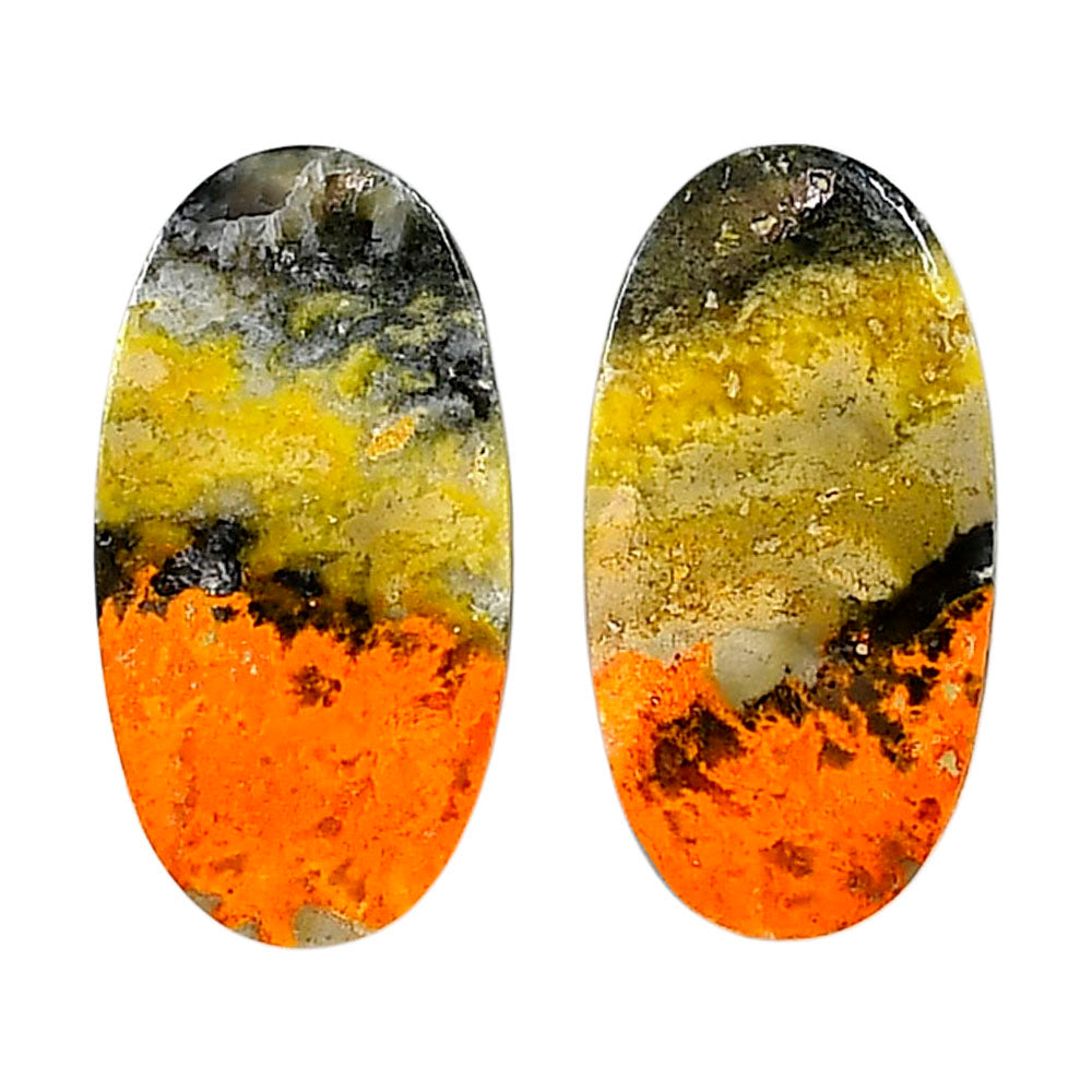 Indonesian Bumble Bee Pair 14.5x27.7x4 mm Oval Shape Polished Gemstone LS69-04123