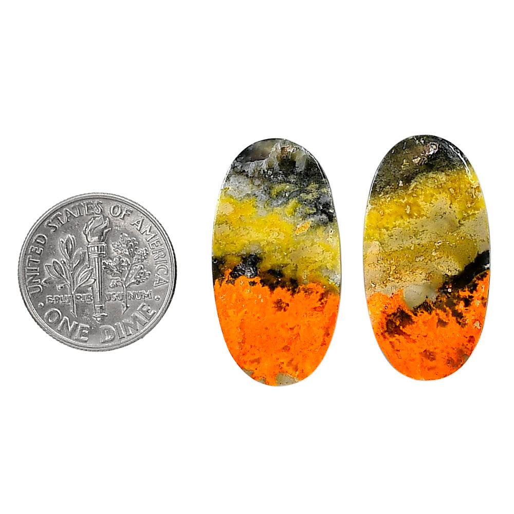 Indonesian Bumble Bee Pair 14.5x27.7x4 mm Oval Shape Polished Gemstone LS69-04123