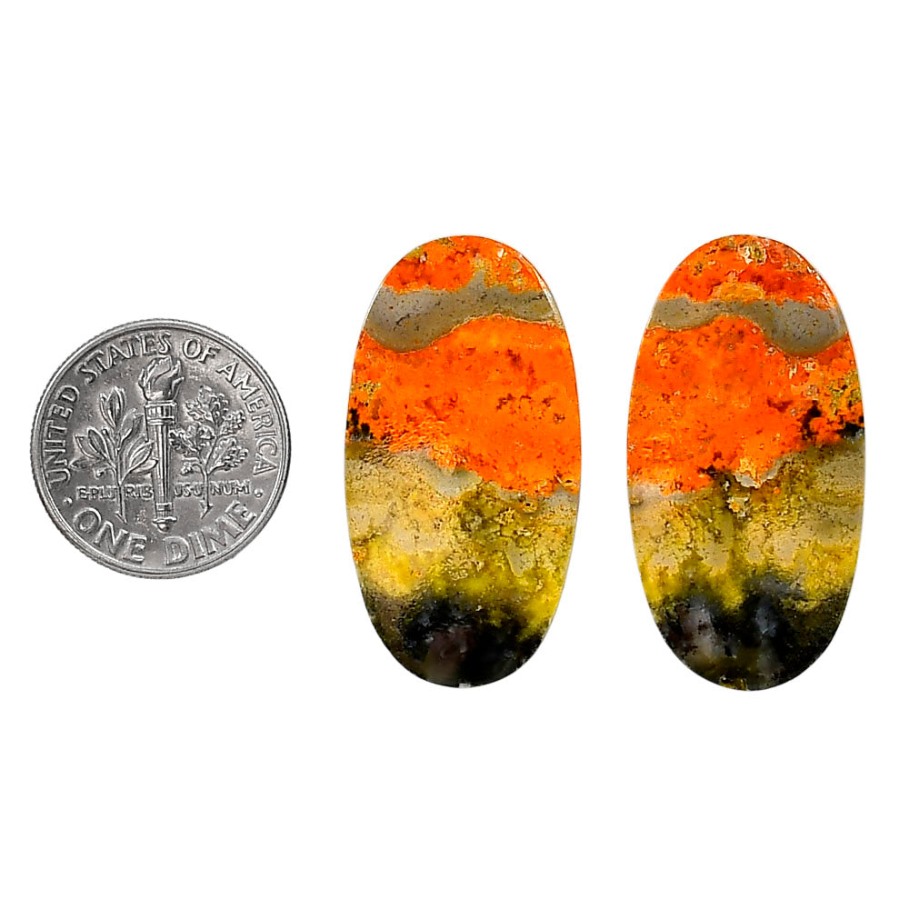 Indonesian Bumble Bee Pair 16.35x31x4.3 mm Oval Shape Polished Gemstone LS69-04127