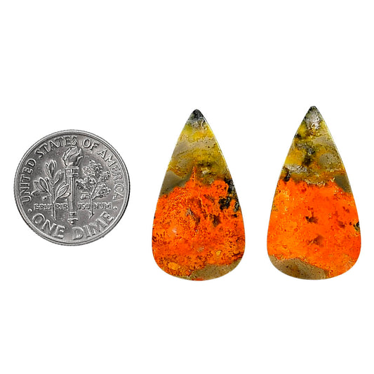 Indonesian Bumble Bee Pair 14.5x26.5x4.3 mm Pear Shape Polished Gemstone LS69-04128