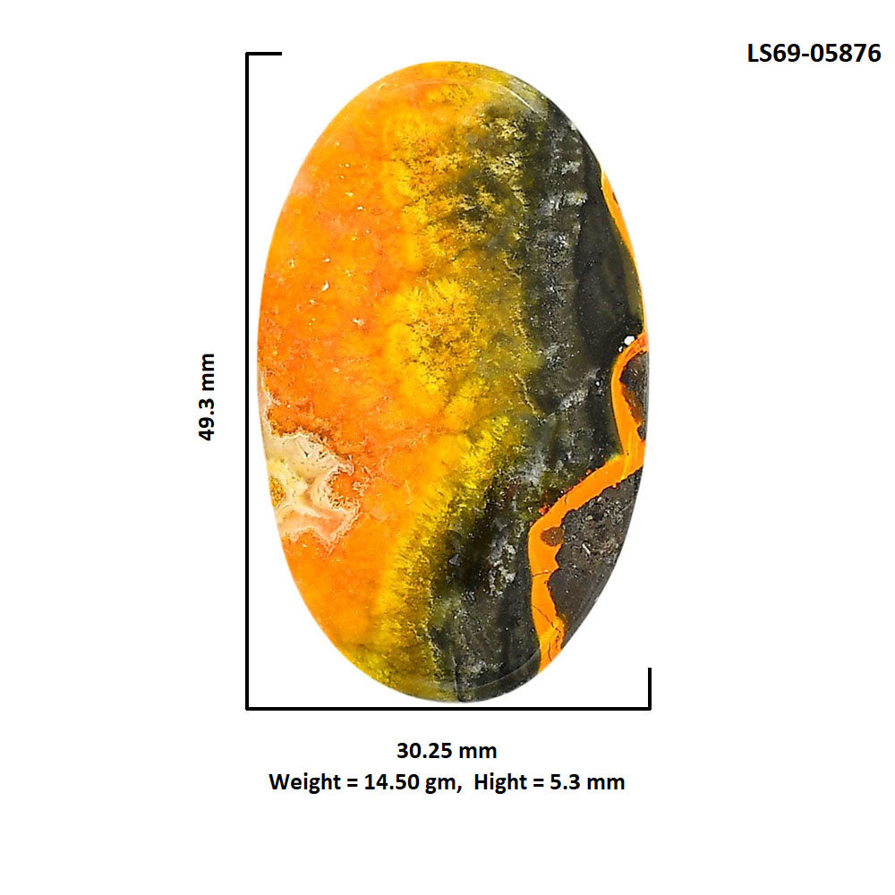 Indonesian Bumble Bee 30.25x49.3x5.3 mm Oval Shape Polished Gemstone LS69-05876